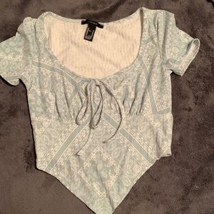 Blueish green cropped top